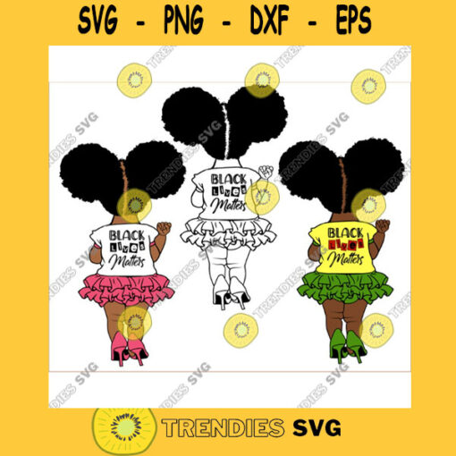 Wheels or Heels Bundle Cute black Juneteenth Black Lives Matter clipart African American Peekaboo girl with puff afro ponytails svg