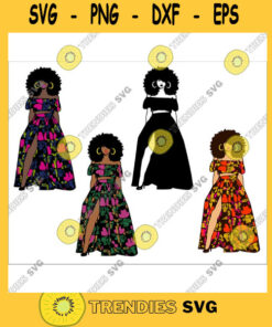 Woman Bundle svg Black woman clipart avatar Ankara multi color fashion graphics sublimation boss afro Multicolor African Fabric