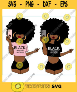 Woman Bundle svg Selfie Natural Curly Afro Girl Curvy girl clipart Fashion girl clipart black no sugar no cream African American