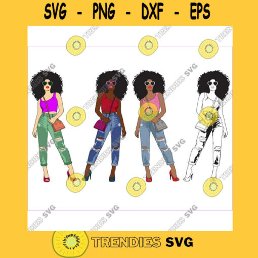 Woman Bundle svgFootball girl clipart Sport girl clipart Fashion girl clipart Casual girls clipart African American clipart Afro girls