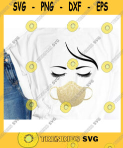 Woman SVG Face Mask Eyelashes Virus Files