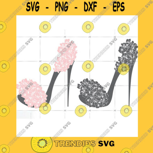 Woman SVG High Heels Hydrangeas High