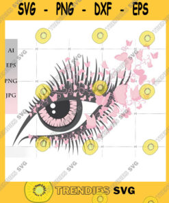 Woman SVG Makeup With Butterflies Eye