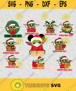 10 Files Baby Yoda Christmas Bundle SVG PNG EPS DXF Yoda Christmas Svg Christmas 2021 Star Wars SVG