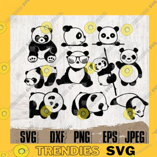 10 Panda Bundle Digital Downloads Panda Bundle Svg Panda Clipart Panda Svg Panda Stencil Panda Png Panda Animal svg Panda Cut files copy