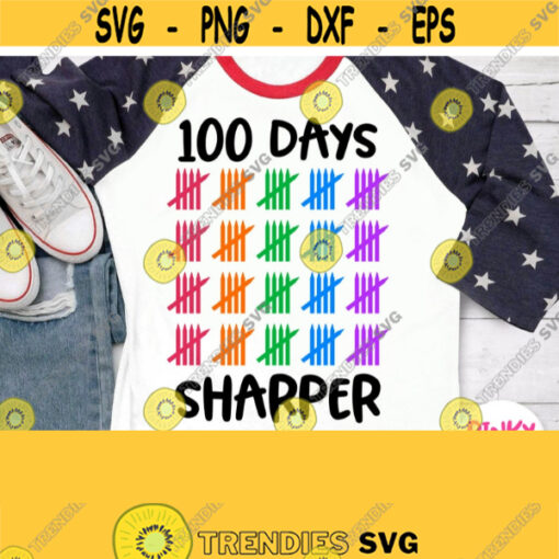 100 Days Sharper Svg 100th Day Of School Shirt Svg Colored Crayons Counting Days Tally Marks Cuttable Design Printable iron on Image Design 262