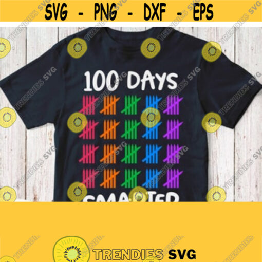 100 Days Smarter Svg 100 Days Of School Shirt Svg Cut File With Colored Crayons Cricut Design for Black T shirt Iron on Image Png Pdf Jpg Design 6