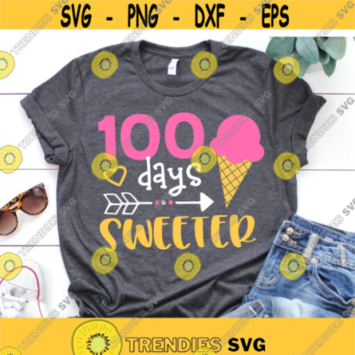 100 Days of School Svg Girl 100th Day of School 100 Days Smarter Sprinkle Donut Funny 100 Days Girl Shirt Svg File for Cricut Png