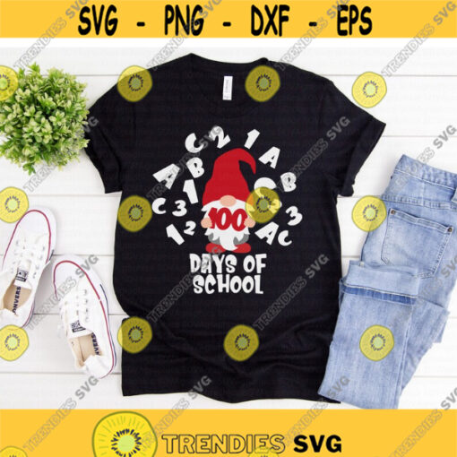 100 Days of School svg Gnome svg 100th Day of School svg School svg Teacher svg png dxf Shirt Design Cut File Cricut Silhouette Design 793.jpg