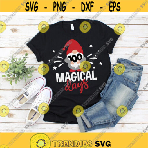 100 Days svg Gnome svg 100th Day of School svg 100 Magical Days svg School svg dxf Cut File 100 Days Shirt Boy Shirt Saying Quote Design 741.jpg