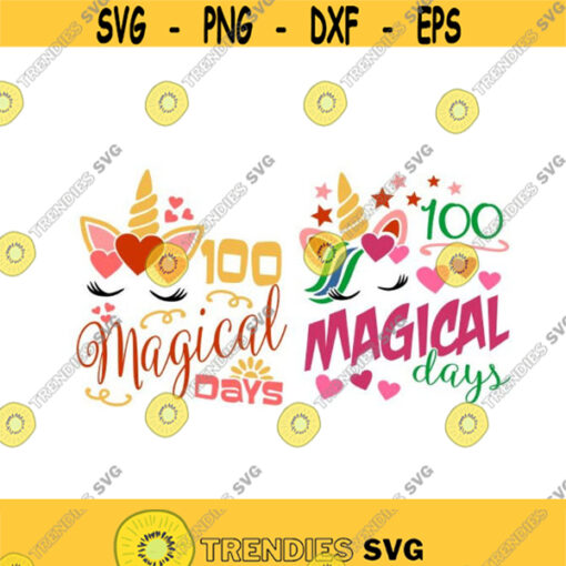 100 Magical Days of School Cuttable Reading Design SVG PNG DXF eps Designs Cameo File Silhouette Design 1348
