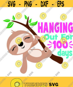 100 days of school Sloth Animal Cuttable Design SVG PNG DXF eps Designs Cameo File Silhouette Design 636