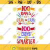 100 days smarter back to school Cuttable Design SVG PNG DXF eps Designs Cameo File Silhouette Design 1695