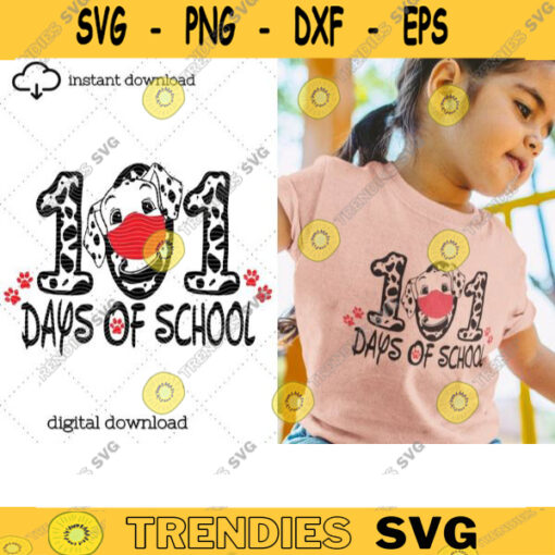 101 Days of School SVG 101 Days of School Dalmatian SVG School SVG I Survived 100 Days Clipart Digital Download Svg Files For Cricut 567 copy