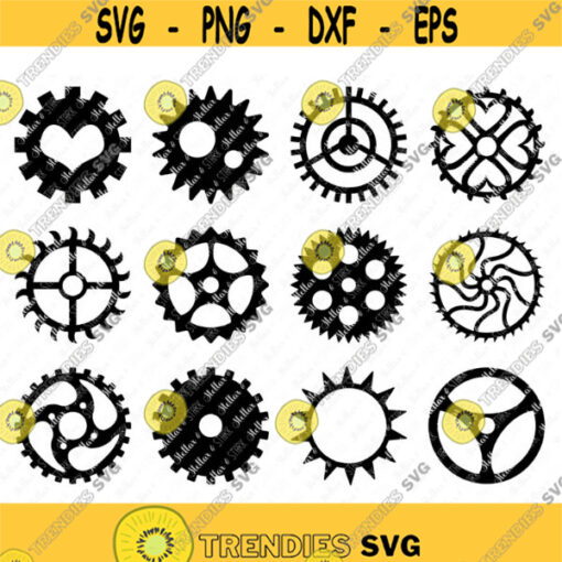 12 Steampunk Gears SVG DXF EPS Jpg Transparent Png Cut File Cutting File Clip Art ClipArt Scrapbook Card Embellishment Design 38 .jpg