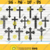 13 Crosses Silhouettes Cut File cliparts printable vectors commercial use instant download Design 178