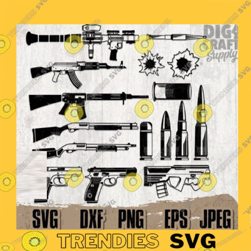 16 Guns and Bullets svg Gun Bundle svg Gun Owner svg Patriotic svg Military svg Guns and Ammo svg Bulllets SVG Bundle Guns Clipart copy