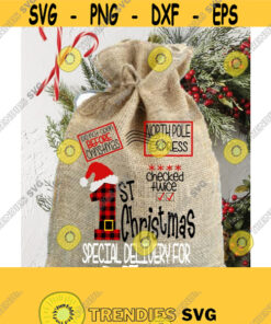 1st Christmas SVG Christmas Bag SVG Special Delivery SVG Christmas Svg Buffalo Plaid Svg Cut Files Svg Dxf Ai Pdf Eps Png Jpeg