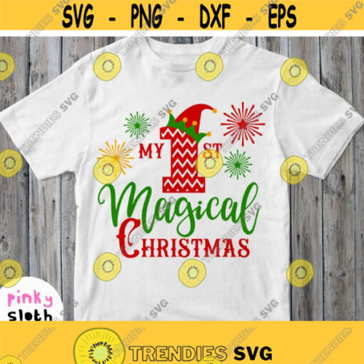 1st Christmas Svg Christmas Boy Girl Shirt Svg File First Christmas Svg Dxf Png Pdf Eps Jpg Image Printable Cuttable Cricut Silhouette Design 516