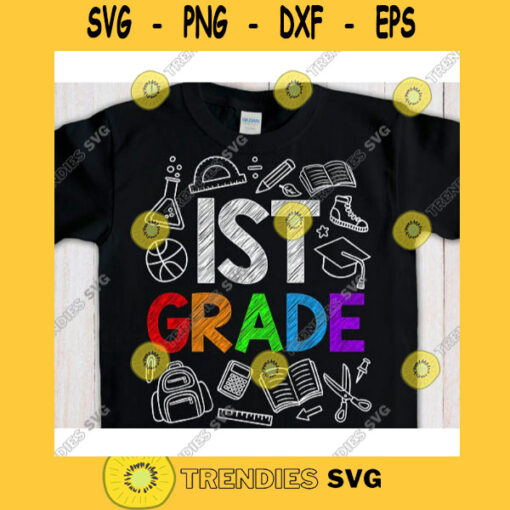 1st grade svgFirst grade svgFirst day of school svgBack to school svg shirtHello first grade svgFirst grade clipart