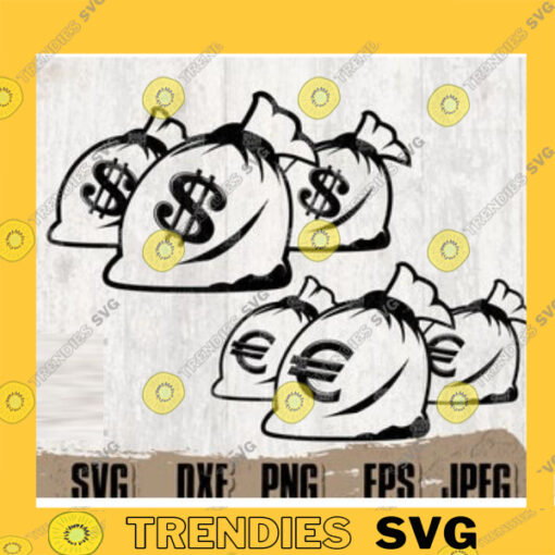 2 Money Bag Digital Downloads Money Bag Svg Money svg Dollar Svg Money Clipart. Money Stencil Euro Money Bag svg. copy