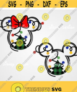 2020 Disney Christmas Lights Download Svg Png Disney Mickey Minnie Ears Head Green Red Led Cricut Cut Files T Shirt Design 55
