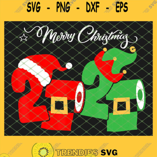 2020 Mery Christmas Quarantined Santa Hat Toilet Paper Xmas SVG PNG DXF EPS 1