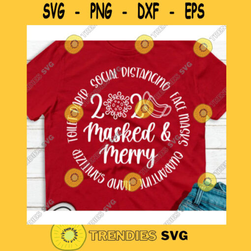 2020 masked and merry svgChristmas Quarantine 2020 svgSnowflakes svgMerry Christmas svgCovid Christmas svgChristmas cut file svg