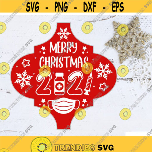 2021 Ornament SVG Arabesque Christmas tile ornament SVG Vaccine SVG Quarantine svg Snowflake svg Holiday svg Face Mask svg Design 432.jpg