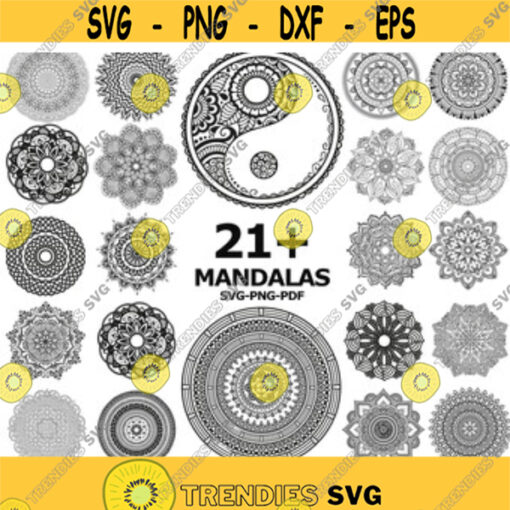 21 Mandala Designs Bundle SVG PNG PDF Cricut Silhouette Cricut svg Silhouette svg Digital Download Mandala Art Design 1967