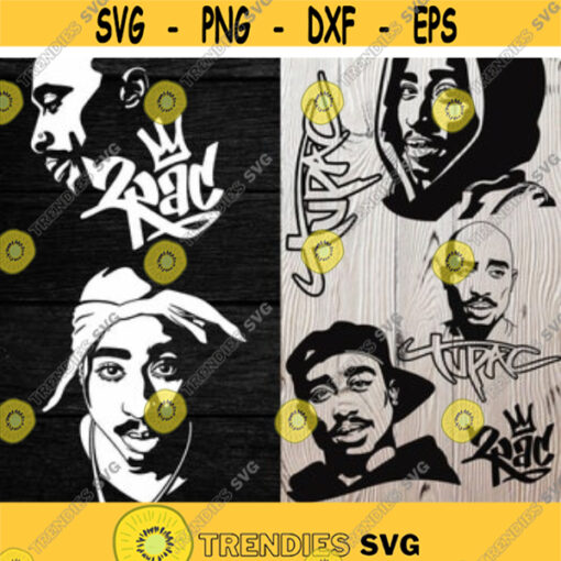 2PAC Bundle SVG Cutting Files Tupac Shakur Digital Clip Art Tupac Shakur Portrait SVG 2pac Silhouette Cut. Design 18