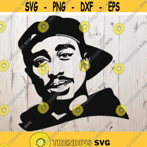 2PAC SVG Cutting Files 5 Rapper Digital Clip Art Tupac Shakur Portrait SVG Hip hop RAP. Design 6