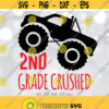 2nd Grade Crushed SVG Boy Last Day Of School svg Monster Truck svg End Of School Boy svg Second Grade Graduation School Shirt Design Design 836