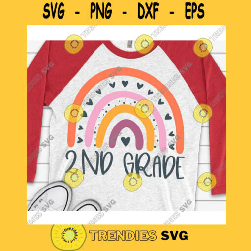 2nd grade Rainbow svgSecond grade svgFirst day of school svgBack to school svg shirtHello second grade svgSecond grade clipart