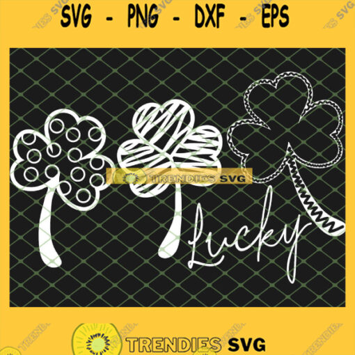 3 Leaf Clover SVG Shamrock Outline SVG Lucky Shamrock SVG PNG DXF EPS 1