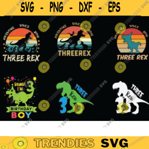 3rd Birthday dinosaur svg three rex svg 3rd Birthday Svg 3 years 3 REX SVG birthday svg T Rex birthday boys and girls svg Kids Svg copy