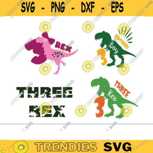 3rd Birthday dinosaur svg three rex svg 3rd Birthday Svg 3 years dinosaur svg birthday svg T Rex birthday boys and girls svg Kids Svg copy