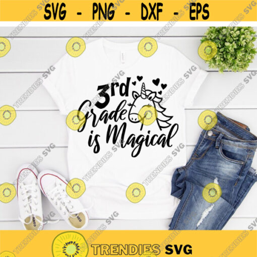 3rd Grade is Magical svg Third Grade is Magical svg Back to School svg Unicorn svg School svg dxf Print Cut File Cricut Silhouette Design 1092.jpg