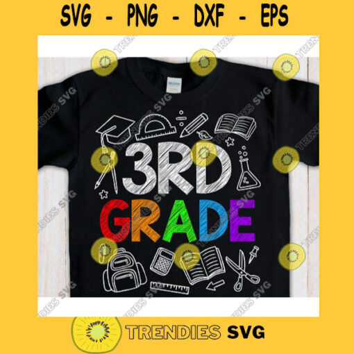 3rd grade svgThird grade svgFirst day of school svgBack to school svg shirtHello third grade svgThird grade clipart