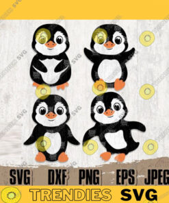 4 Cute Penguins Svg Penguin Svg Beach Life Svg Salt Life Svg Summer Svg Penguin Clipart Penguin Cutfile Beach Shirt Svg Summer Png – Instant Download