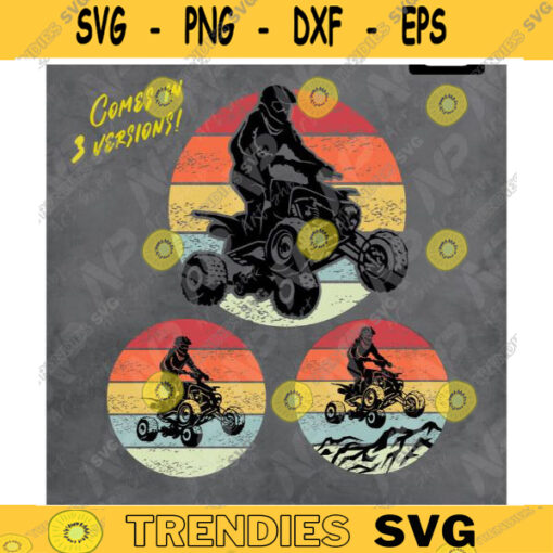 4 Wheeler SVG 4 Wheeler Retro svg ATV svg Stickers Cricut Vector ATV Clip Art Quad Riding Svg Four Wheeler Decor svg Design 343 copy