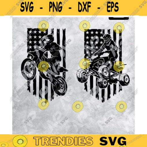 4 Wheeler SVG Motocross Svg Distressed American Flag SvgDirt Bike Svg file for cut Design 285 copy