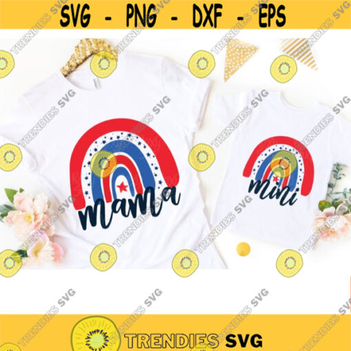 4th July svg mama svg mama and mini svg patriotic svg rainbow svg mama clipart sublimation designs svg files for cricut