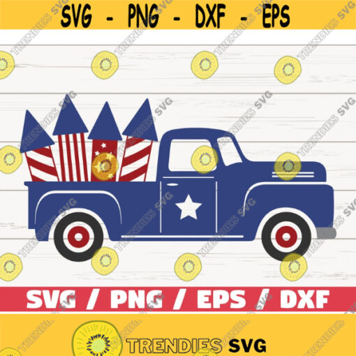 4th Of July Truck SVG America SVG Cut File Clip art Commercial use Instant Download Silhouette 4th of July SVG Patriotic Svg Design 954