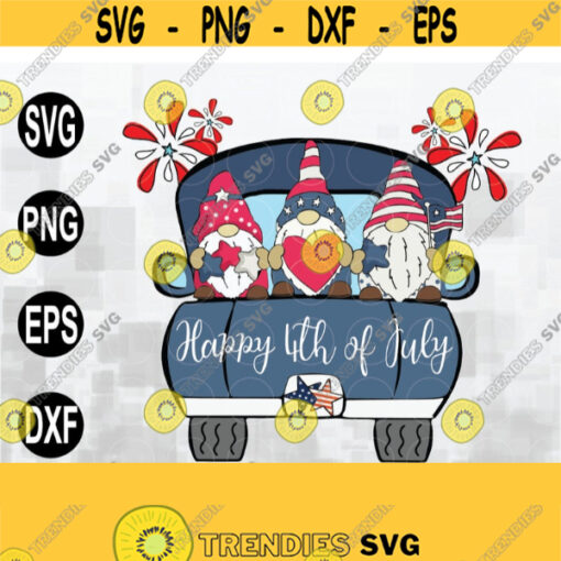4th of July Gnomes in Truck High Resolution PNG Image svg png eps dxf file Design 200