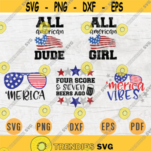 4th of July SVG Bundle Pack 5 Svg Files for Cricut Vector Independence Day Cut Files Instant Download Cameo Dxf Eps Png Pdf Iron On Shirt 3 Design 221.jpg