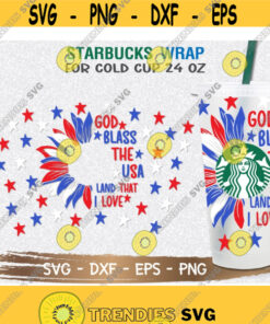 4Th Of July Sunflower Starbucks Cup Svg 4Th Of July Svg Starbuck Cup Svg Diy Venti For Cricut 24Oz Venti Cold Cup Digital Download Design 158