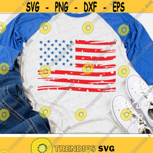 4th of July Svg Distressed American Flag Svg Grunge USA Flag Cut Files Patriotic Svg Dxf Eps Png Memorial Day Clipart Silhouette Cricut Design 1718 .jpg