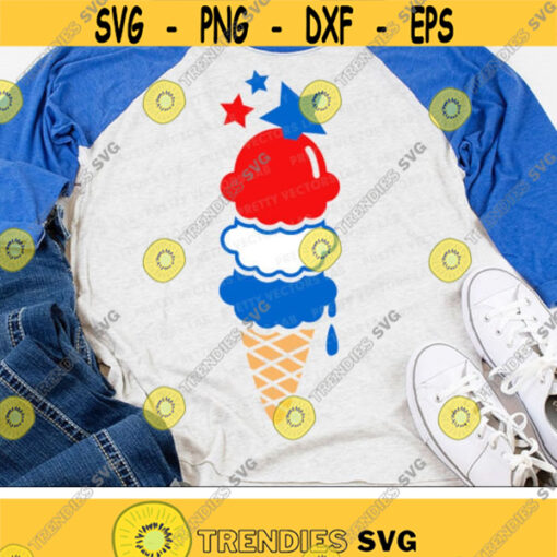 4th of July Svg Ice Cream Cone Svg Ice Cream Cut Files Summer Svg America Svg Dxf Eps Png Kids Shirt Design Woman Cricut Silhouette Design 2480 .jpg