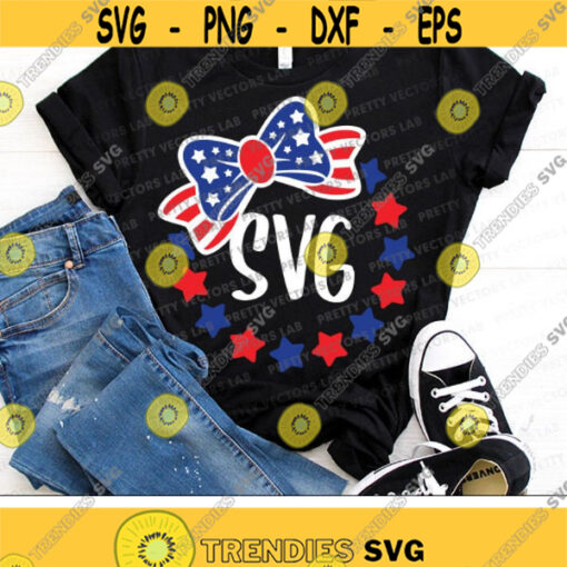 4th of July Svg Patriotic Monogram Svg Stars Monogram Svg Dxf Eps Png American Bow Svg USA Clipart Summer Cricut Silhouette Cut files Design 1608 .jpg